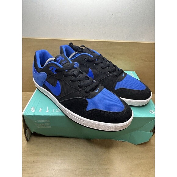 Nike Men\'s SB Alleyoop Classic Suede Mesh Shoes Black Royal Blue Size 13 NIB main image 4
